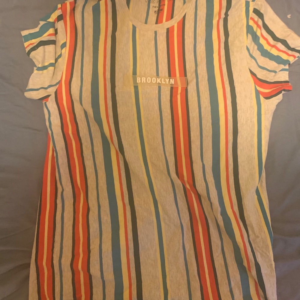 X-large. Stripe shirt with Brooklyn logo $9.00